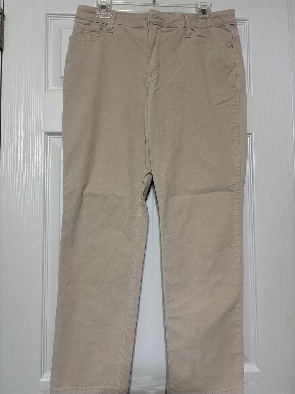 Gloria Vanderbilt Corduroy Straight Leg Pants in Light Tan